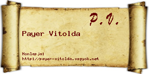 Payer Vitolda névjegykártya